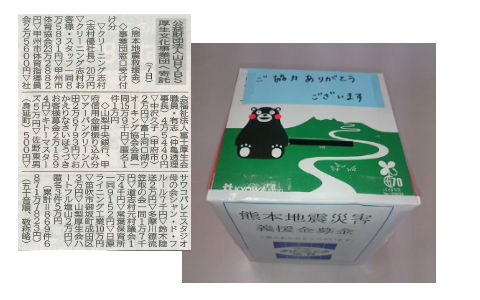 BOXティッシュの寄付